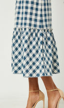 Blue Check Midi Skirt